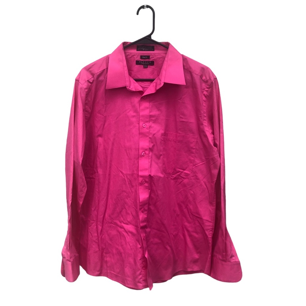 Marquis Signature Bright Salmon Dress Shirt size 17
